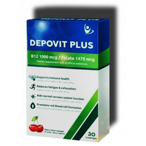 DEPOVIT PLUS ( B12 1000 MCG / FOLATE 1470 MCG ) DIETARY SUPPLEMENT 30 CHERRY FLAVOR LOZENGES